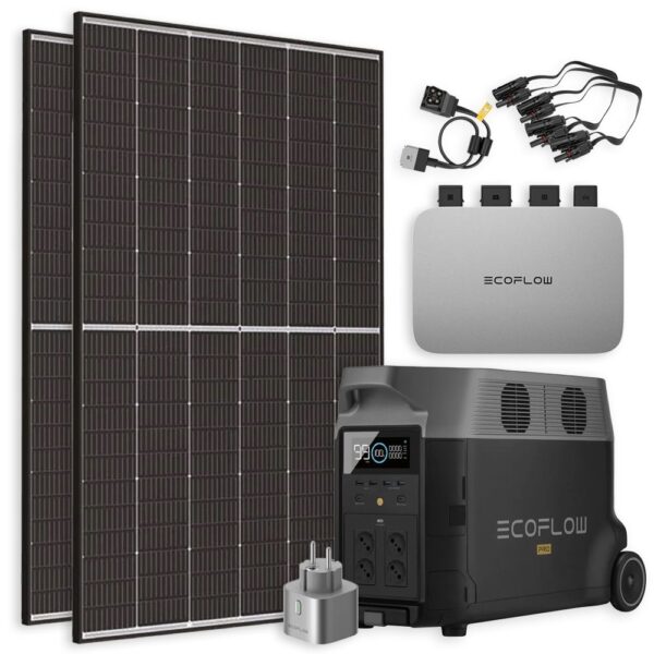 EcoFlow Powerstream 600W-System - Delta Pro Powerstation 3600Wh inkl. Smart-Steckdose